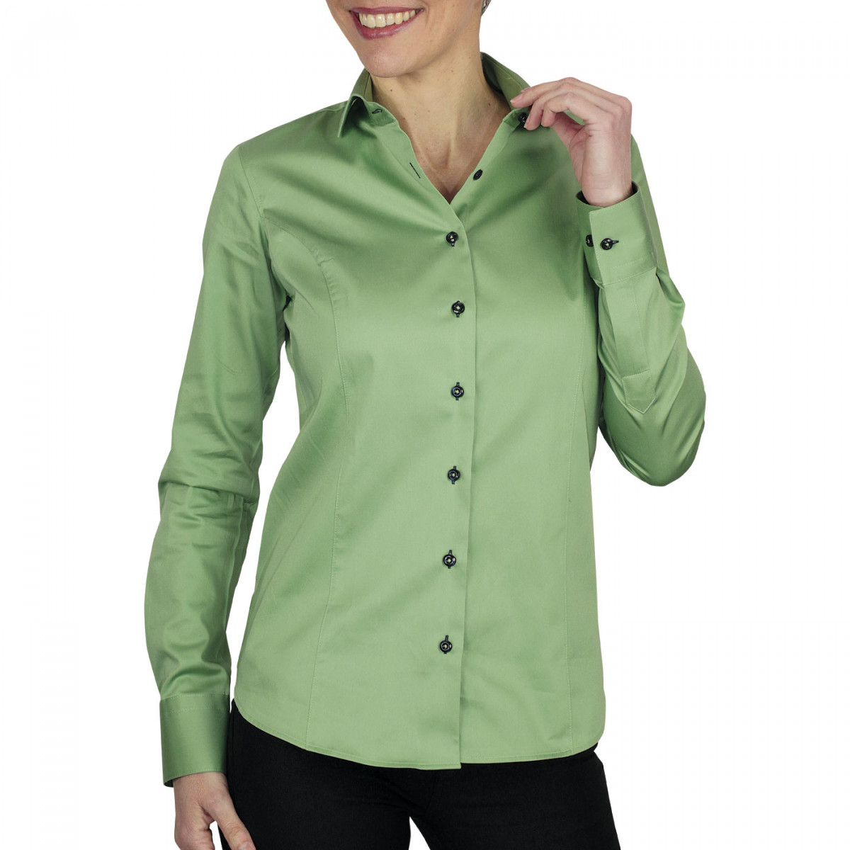 womens green work shirt