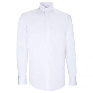 Slim fit shirt in woven fabric with broken collar AB3AM1