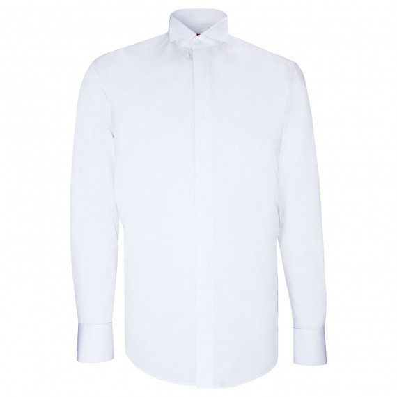 Slim fit shirt in woven fabric with broken collar AB3AM1