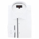 Plus-size shirt in plain fabric and braid BORNERO AE5DB1