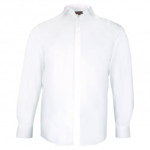 Plus-size shirt in textured fabric with hidden throat DINOZZE AE11DB1