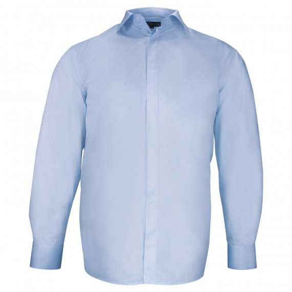 Plus-size shirt in textured fabric with hidden throat DINOZZE AE11DB2
