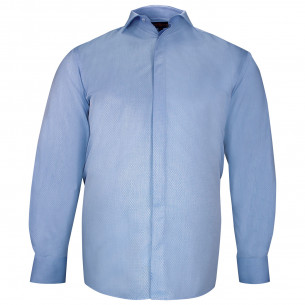 Plus-size shirt in textured fabric with hidden throat DINOZZE AE11DB3