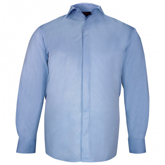 Plus-size shirt in textured fabric with hidden throat DINOZZE AE11DB3