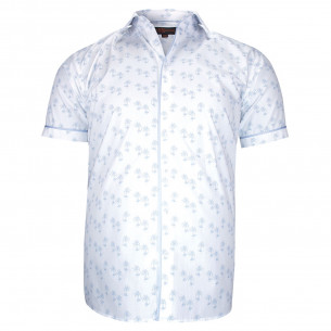 Plus-size short-sleeved shirt with printed fabric PALMA AE1DBMC1