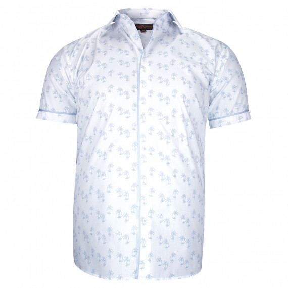 Plus-size short-sleeved shirt with printed fabric PALMA AE1DBMC1