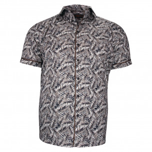 Plus-size short-sleeved shirt with printed fabric LUTTO AE2DBMC1