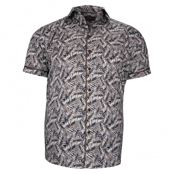 Plus-size short-sleeved shirt with printed fabric LUTTO AE2DBMC1