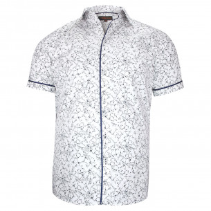 Plus-size short-sleeved shirt with printed fabric VEGELI AE3DBMC1