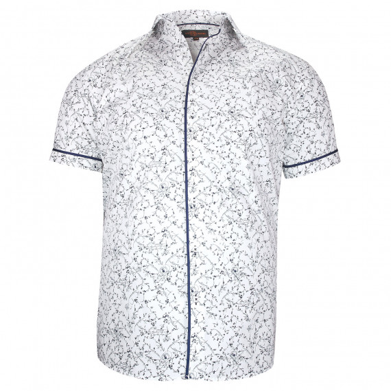 Plus-size short-sleeved shirt with printed fabric VEGELI AE3DBMC1