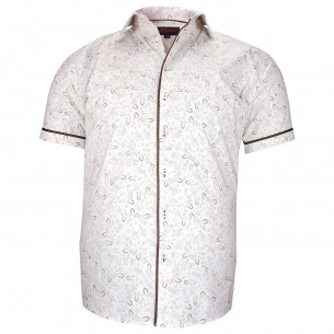 Plus-size short-sleeved shirt with printed fabric GIVELI AE4DBMC1