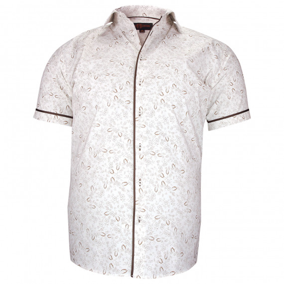 Plus-size short-sleeved shirt with printed fabric GIVELI AE4DBMC1
