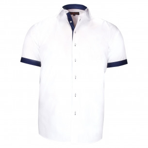 Plus size shirt with contrasting plain fabric RIVERA AE8DBMC1