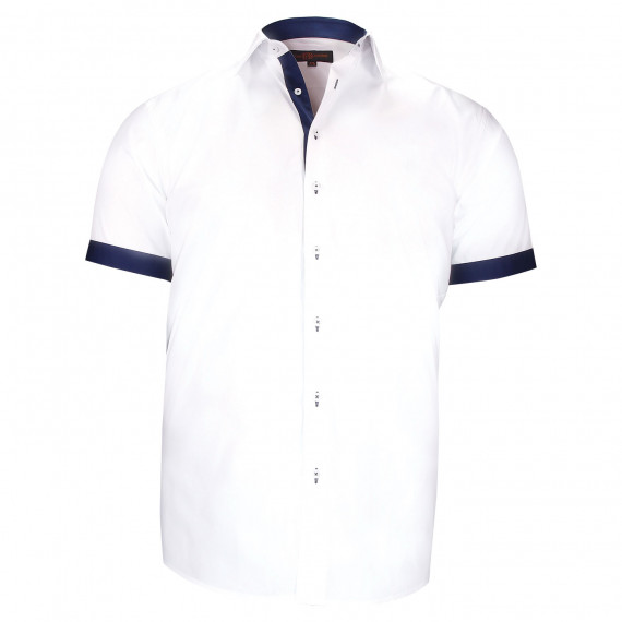 Plus size shirt with contrasting plain fabric RIVERA AE8DBMC1