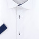 Plus size shirt with contrasting plain fabric RIVERA AE8DBMC1