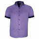 Plus size shirt with contrasting plain fabric VIOSSO AE9DBMC1