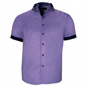 Plus size shirt with contrasting plain fabric VIOSSO AE9DBMC1