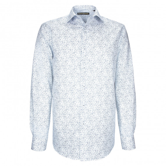 Straight cut shirt in structured patterned fabric STRUCO AE4EB1