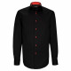 Plain black straight cut shirt CLAROSSO AE11EB1