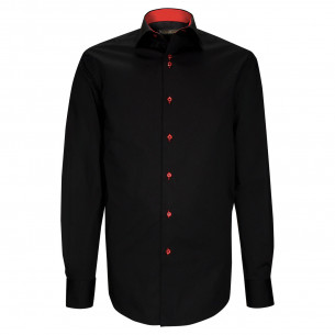 Plain black straight cut shirt CLAROSSO AE11EB1