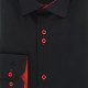 Plain black straight cut shirt CLAROSSO AE11EB1