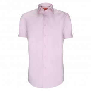 Plain fitted short-sleeved shirt