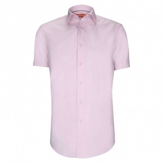 Plain fitted short-sleeved shirt
