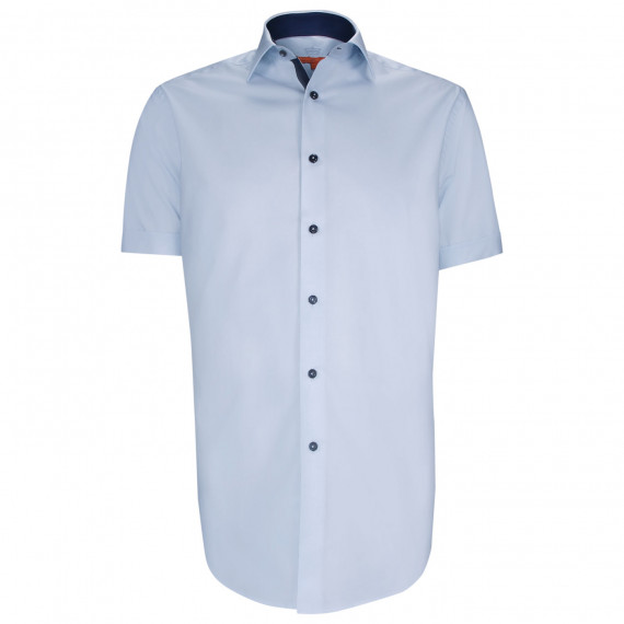 Straight cut shirt in plain fabric