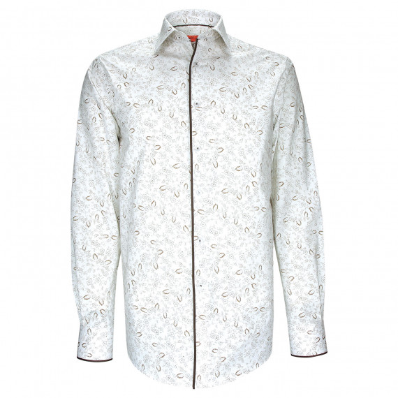 Fitted shirt in floral print fabric
