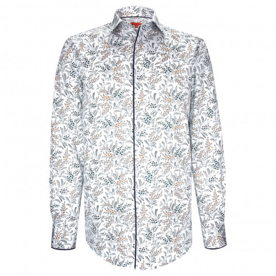 Straight cut shirt in floral print fabric AE3AM1