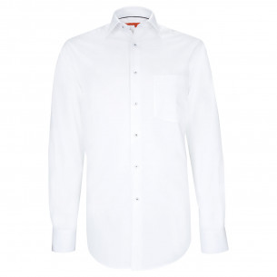 Straight cut shirt in plain fabric AE4AM1