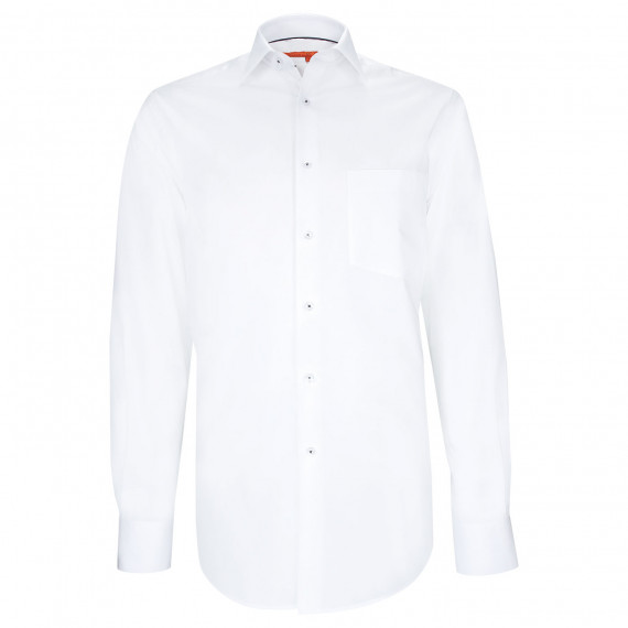 Straight cut shirt in plain fabric AE4AM1