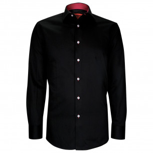 Fitted shirt in plain fabric