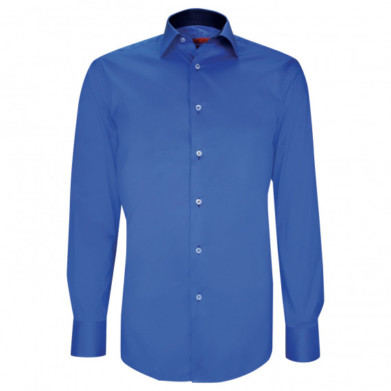 Fitted shirt in plain fabric AE9AM2