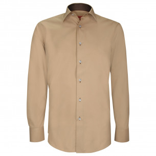 Fitted shirt in plain fabric AE9AM3