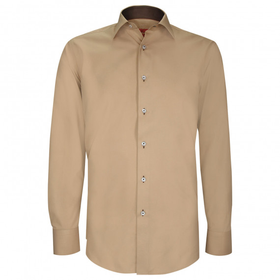Fitted shirt in plain fabric AE9AM3