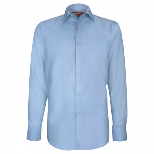 Fitted shirt in plain cotton twill AE13AM1