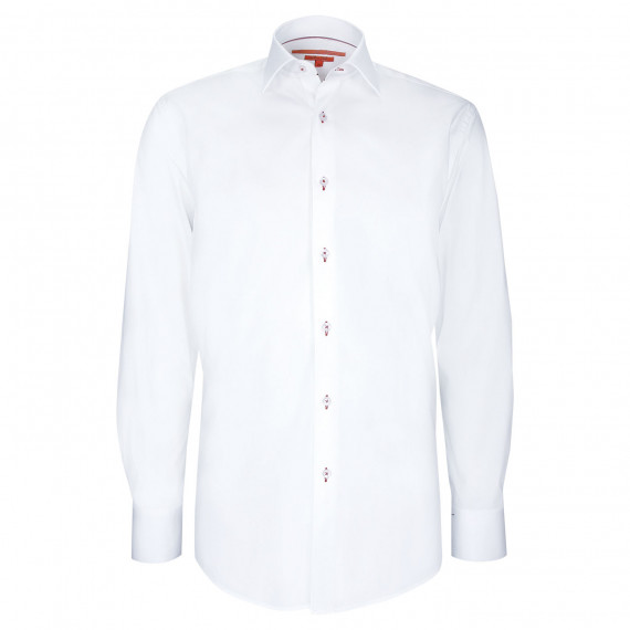 Plain fitted shirt, 100% cotton AE14AM1