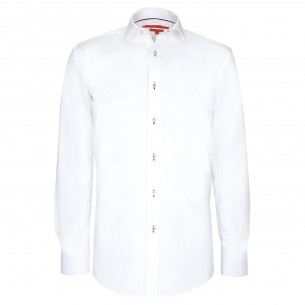 Plain fitted shirt, 100% cotton AE14AM2