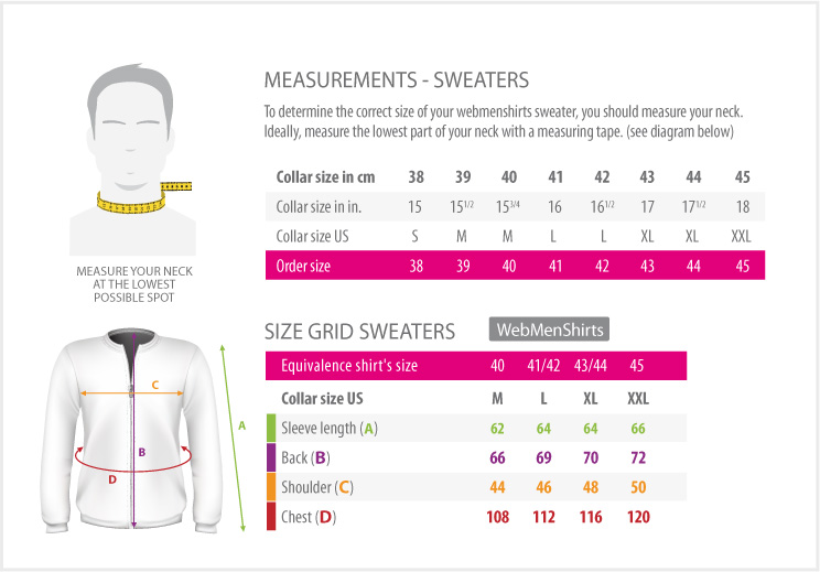 Measures Table - shirts