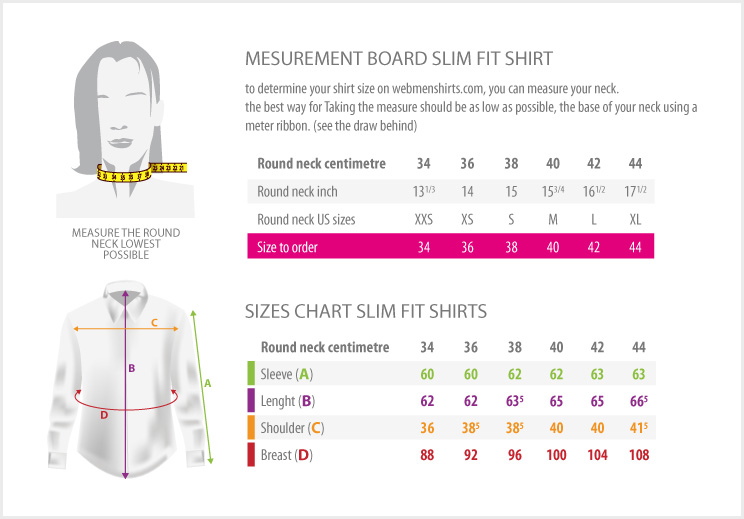 Measures Table - shirts